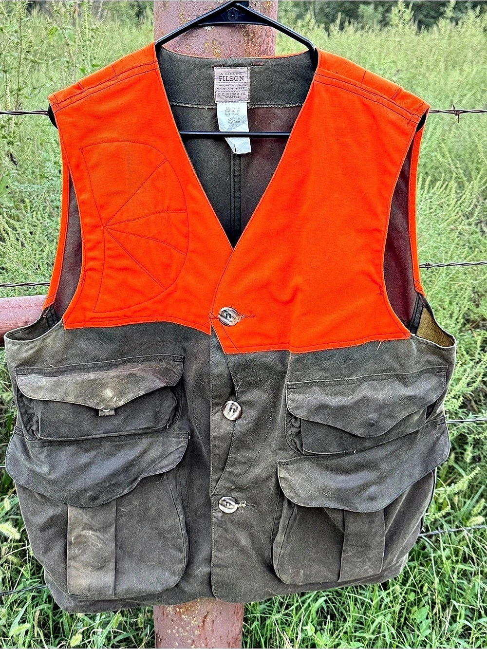 C.C. Filson Co. Filson Game Vest. Game Vest Orange Size 40